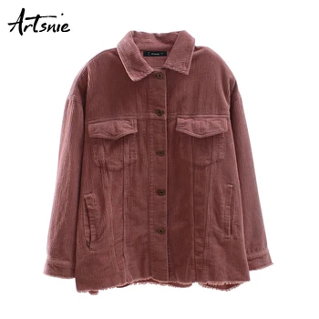 Artsnie autumn 2019 corduroy jackets women streetwear casual turn down collar long sleeve coats pockets oversized pink jackets
Artsnie autumn 2019 corduroy jackets women streetwear casual turn down collar long sleeve coats pockets oversized pink jackets