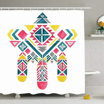 Shower Curtain Set with Hooks 66x72 Design Traditional Aztec White Pink Big Feather Pattern New Element Blue Drawn Watercolor
Shower Curtain Set with Hooks 66x72 Design Traditional Aztec White Pink Big Feather Pattern New Element Blue Drawn Watercolor