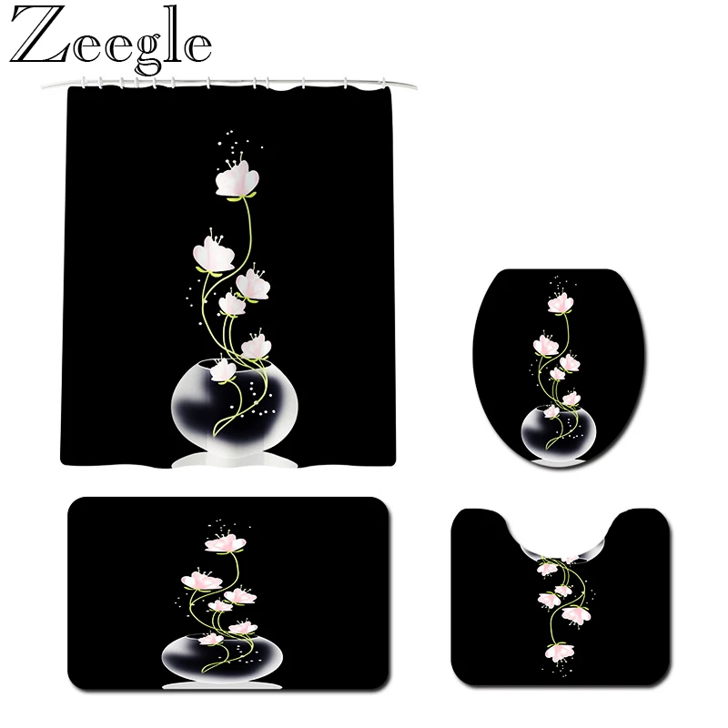 Zeegle Bathroom Curtain Waterproof Shower Curtain Anti-slip Bathroom Carpet Set Microfiber Foot Mat Washable Toilet Cover Mat
Zeegle Bathroom Curtain Waterproof Shower Curtain Anti-slip Bathroom Carpet Set Microfiber Foot Mat Washable Toilet Cover Mat