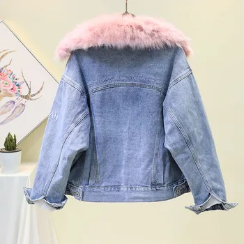 2019 winter fox fur collar faux fur lining denim jacket women coat casual modish Korean fashion warm thicken jeans jackets coats
2019 winter fox fur collar faux fur lining denim jacket women coat casual modish Korean fashion warm thicken jeans jackets coats