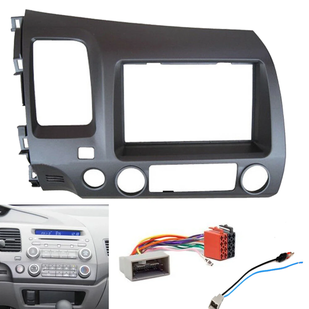 

Car 2 DIN Radio Stereo Fascia CD DVD Panel Trim Frame Dash KIT for HONDA Civic Sedan DX LX EX SI Coupe 2006-2011