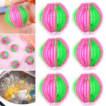 

6Pcs Reusable Washing Ball Machine Wash Laundry Dryer Balls Fabric Soften Helper Cleaner For Hair Lint Fluff Grabbing Remover