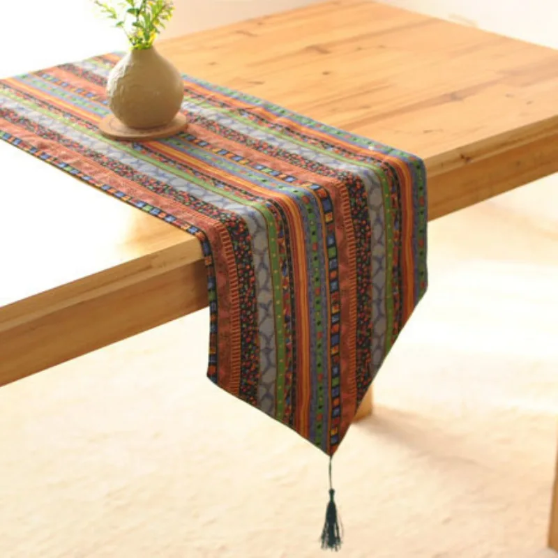 Red Blue Cotton Linen Decorative Table Runner With Tassels Southeast Asia Style Mixe-Color Boho Stripes Table Runner Table Flag
Red Blue Cotton Linen Decorative Table Runner With Tassels Southeast Asia Style Mixe-Color Boho Stripes Table Runner Table Flag
