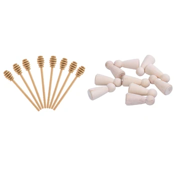 10pcs Unfinished Wood Doll Bodies -Mom/Angel & 8pcs Wooden Jam Honey Dipper Stirring Rod Honey Muddler Stick Spoons 
10pcs Unfinished Wood Doll Bodies -Mom/Angel & 8pcs Wooden Jam Honey Dipper Stirring Rod Honey Muddler Stick Spoons