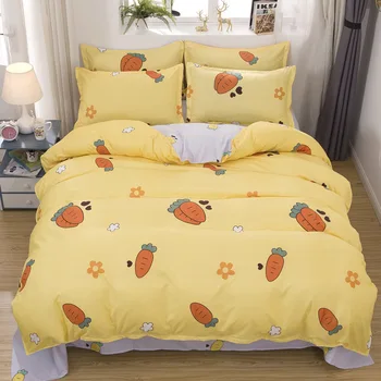 Yellow quilt cover cartoon carrot printing bedding set king queen full single family size Quilt Cover Flat Sheet Pillow Cases
Yellow quilt cover cartoon carrot printing bedding set king queen full single family size Quilt Cover Flat Sheet Pillow Cases