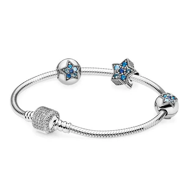 Keris Shop 100% 925 Sterling Silver Bright Star Bracelet Set fit DIY Original charm Bracelets jewelry set
Keris Shop 100% 925 Sterling Silver Bright Star Bracelet Set fit DIY Original charm Bracelets jewelry set