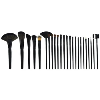 

2020 black 24pcs face makeup brushes with bag beauty tools private label Synthetic hair professional kabuki makeup brush set