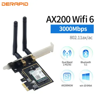 3000Mbps Wireless PCIe Dual Band Wi-Fi 6 Adapter Intel AX200 Bluetooth 5.0 Network Wifi Card 802.11ac/ax 2.4G 5G For Desktop PC
3000Mbps Wireless PCIe Dual Band Wi-Fi 6 Adapter Intel AX200 Bluetooth 5.0 Network Wifi Card 802.11ac/ax 2.4G 5G For Desktop PC