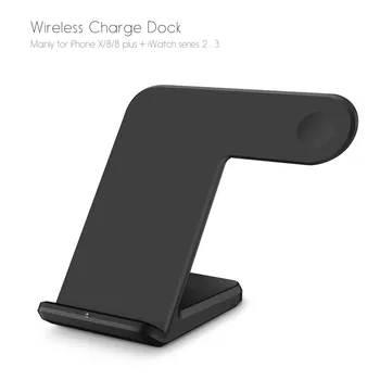 

Wireless Charger 2in1 10W Qi Wireless Fast Charger Holder Stand Phone Accessories For Apple Watch iPhone8 X 11 zz6