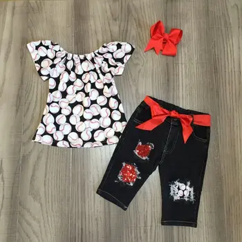 baby girls Baseball season clothes girls love baseball top jean pant with belt sequins girls spring outfits with bow
baby girls Baseball season clothes girls love baseball top jean pant with belt sequins girls spring outfits with bow