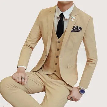 Slim Fit Men Suits For Wedding One Button Black,Blue,Gray,Khaki Mens Formal Suits Spring Autumn 3 Piece Groom Suit Sets
Slim Fit Men Suits For Wedding One Button Black,Blue,Gray,Khaki Mens Formal Suits Spring Autumn 3 Piece Groom Suit Sets