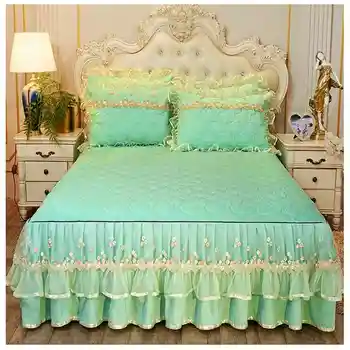 Winter Warm Thicker Quilted Lace Princess Bedspread Bed Skirt Pillowcases With Cotton Korean Bed Fitted Sheet Mattress Cover
Winter Warm Thicker Quilted Lace Princess Bedspread Bed Skirt Pillowcases With Cotton Korean Bed Fitted Sheet Mattress Cover