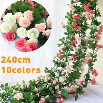 240cm Artificial Rose Flower Fake Hanging Decorative Roses Vine Plants Leaves Artificials Garland Flowers Wedding Wall Decor 
240cm Artificial Rose Flower Fake Hanging Decorative Roses Vine Plants Leaves Artificials Garland Flowers Wedding Wall Decor