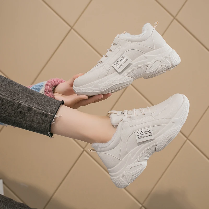 Fashion Winter Women Vulcanized Shoes girls Short Plush Lining Breathable Casual Low-top Lace-up Comfortable Sneakers U21-05 
Fashion Winter Women Vulcanized Shoes girls Short Plush Lining Breathable Casual Low-top Lace-up Comfortable Sneakers U21-05