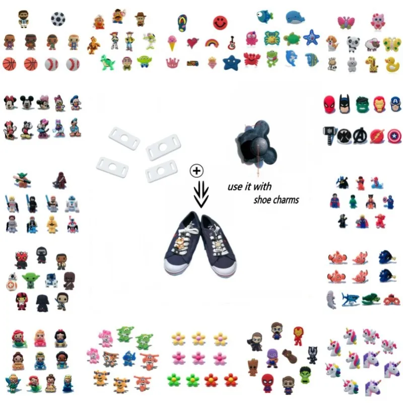 Cartoon PVC Shoe Charms Avenger Mickey JIBZ&Shoelace Animal Flower Unicorn Buckles Shoe Accessories for Casual/Sports Shoes Gift
Cartoon PVC Shoe Charms Avenger Mickey JIBZ&Shoelace Animal Flower Unicorn Buckles Shoe Accessories for Casual/Sports Shoes Gift