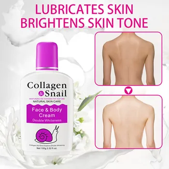 Collagen Snail Bleaching Face Body Cream Skin Whitening Moisturizing Body Lotion skin lightening cream100g 
Collagen Snail Bleaching Face Body Cream Skin Whitening Moisturizing Body Lotion skin lightening cream100g