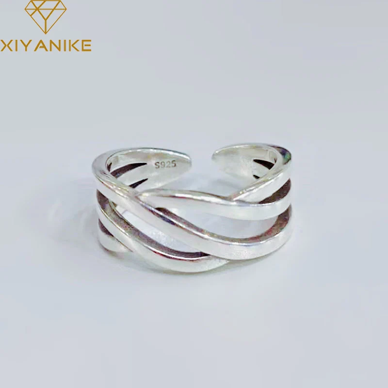 XIYANIKE 925 Sterling Silver Vintage Ring Creative Fashion Multi-layer Winding Wave Jewelry Accessories Prevent Allergy
XIYANIKE 925 Sterling Silver Vintage Ring Creative Fashion Multi-layer Winding Wave Jewelry Accessories Prevent Allergy