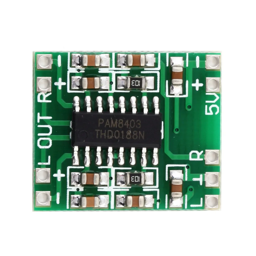 Green PAM8403 Super Mini Digital Amplifier Board 2 * 3W Class D Digital 2.5V To 5V Power Amplifier Board Efficient hot new
Green PAM8403 Super Mini Digital Amplifier Board 2 * 3W Class D Digital 2.5V To 5V Power Amplifier Board Efficient hot new
