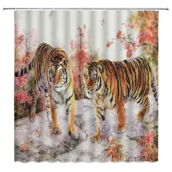 Asian Decor Shower Curtain Tiger Wild Animal Watercolor Maple leaf Autumn Antique Chinese Ink Painting Abstract Bathroom
Asian Decor Shower Curtain Tiger Wild Animal Watercolor Maple leaf Autumn Antique Chinese Ink Painting Abstract Bathroom