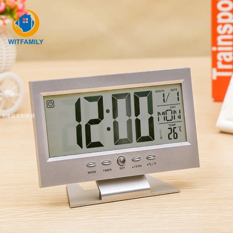 Светодиодные цифровые часы с отображением температуры и влажности электронные