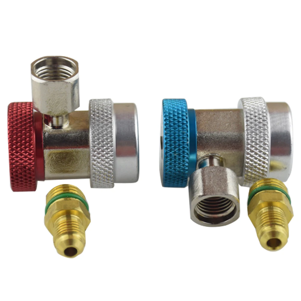 Adjustable R134A Quick Coupler Connector Adapter Fitting High Low 1/4" SAE HVAC Freon Manifold Gauge Hose Connector Kit
Adjustable R134A Quick Coupler Connector Adapter Fitting High Low 1/4" SAE HVAC Freon Manifold Gauge Hose Connector Kit