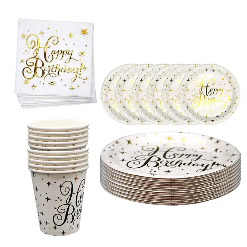 1 Set Of 40PCS Birthday Party Tableware Plate Set Paper Disposable Cutlery Set Gold Stamping Party Tableware Supplies
1 Set Of 40PCS Birthday Party Tableware Plate Set Paper Disposable Cutlery Set Gold Stamping Party Tableware Supplies