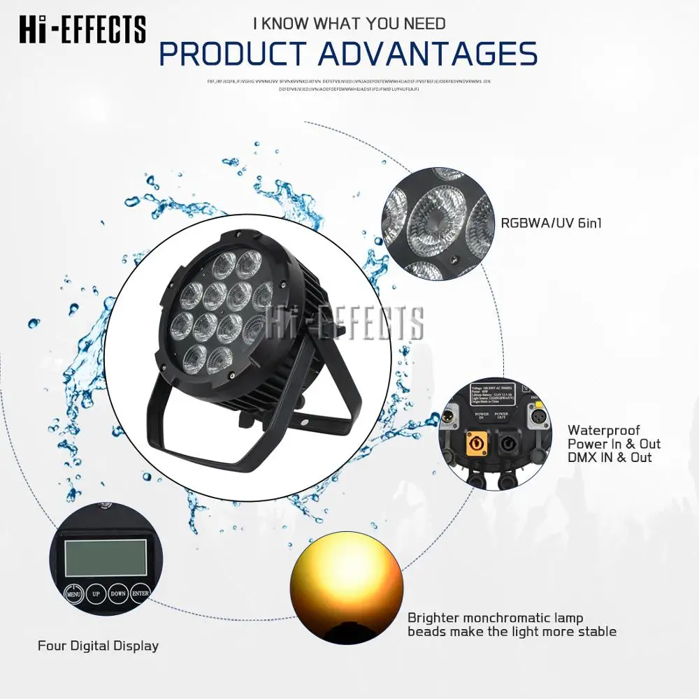 12x18w waterproof LED battery par light RGBWA+UV 6IN1 DMX phone wifi control led stage lighting effect | Лампы и освещение