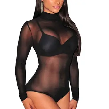Fashion Women Sheer Mesh Fish Net Long Sleeve Bodysuits Turtle Neck See Sexy Crop Top T-Shirt Blouse Bodysuits
Fashion Women Sheer Mesh Fish Net Long Sleeve Bodysuits Turtle Neck See Sexy Crop Top T-Shirt Blouse Bodysuits