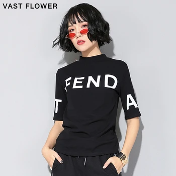 Women clothes 2020 spring summer letter print tshirt black loose casual wild vogue round neck half sleeve t shirt femme tops
Women clothes 2020 spring summer letter print tshirt black loose casual wild vogue round neck half sleeve t shirt femme tops
