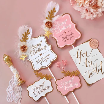 Original Design Vintage Leaf feather Happy Birthday Cake Topper for Party Decoration Baking Supplies Love Gifts
Original Design Vintage Leaf feather Happy Birthday Cake Topper for Party Decoration Baking Supplies Love Gifts