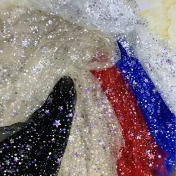 White Black Red Blue Star Sequin Mesh Lace For Sewing Dress Shirt 2020 New Embroidery Chiffon Lace Fabric 1Yard 
White Black Red Blue Star Sequin Mesh Lace For Sewing Dress Shirt 2020 New Embroidery Chiffon Lace Fabric 1Yard