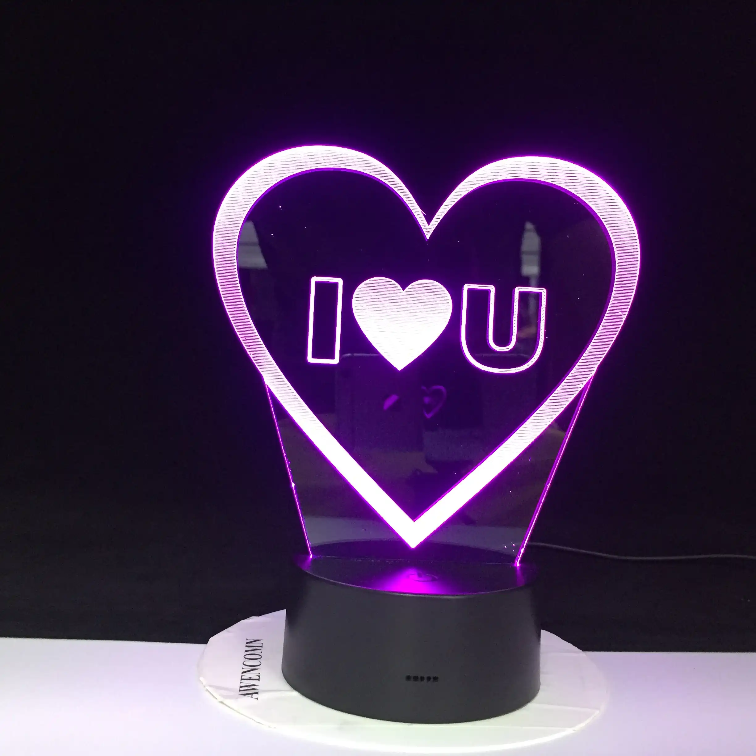 i love you sweet lover heart 3d led usb lamp romantic decor 7