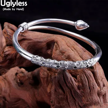 Uglyless Push-pull Big Size Adjustable Bangles for Women Real 999 Pure Silver Bangles Thai Silver Filigreed Clover Jewelry Lotus
Uglyless Push-pull Big Size Adjustable Bangles for Women Real 999 Pure Silver Bangles Thai Silver Filigreed Clover Jewelry Lotus