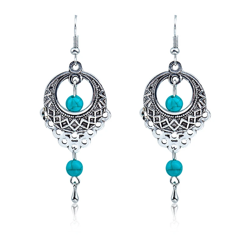 Fashion Earrings For Women Vintage Silver Drop Earring Special Water Drop Hollow Pretty Turquoises Earrings Classical Ornaments
Fashion Earrings For Women Vintage Silver Drop Earring Special Water Drop Hollow Pretty Turquoises Earrings Classical Ornaments