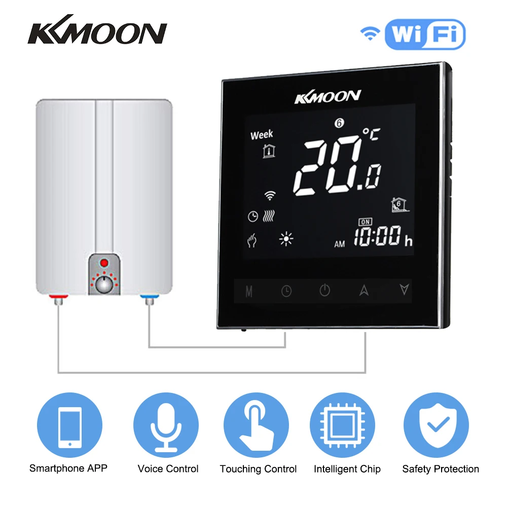 KKmoon Thermostats Digital Water/Gas Boiler Heating Thermostat WiFi Voice Control Touch screen Home Room Temperature Controller
KKmoon Thermostats Digital Water/Gas Boiler Heating Thermostat WiFi Voice Control Touch screen Home Room Temperature Controller