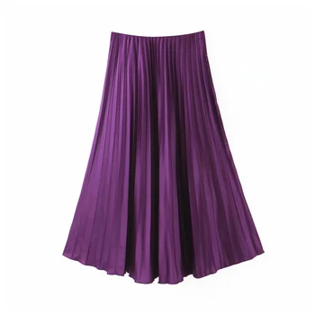 Womem stylish basic solid purple pleated skirt Elastic high waist midi skirts female casual cozy fashion mid cald skirts
Womem stylish basic solid purple pleated skirt Elastic high waist midi skirts female casual cozy fashion mid cald skirts