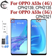 Affichage pour OPPO A53s 4G CPH2139 CPH2135 écran de téléphone portable LCD avec cadre pour OPPO A53s 5G CPH2321 écran tactile numériseur assemblée remplacement=