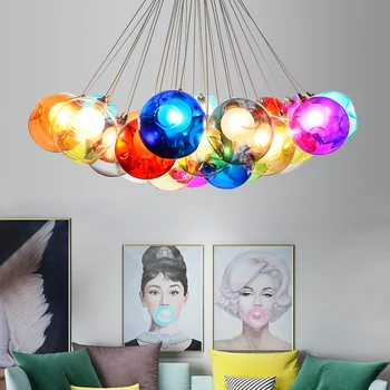 Modern LED Chandelier can be used in Nordic living room Chandelier bedroom color / transparent glass lampshade Hanging lamp
Modern LED Chandelier can be used in Nordic living room Chandelier bedroom color / transparent glass lampshade Hanging lamp
