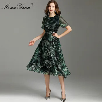 MoaaYina Fashion Designer dress Spring Summer Women's Dress Short sleeve Banana leaf Print Vacation Dresses
MoaaYina Fashion Designer dress Spring Summer Women's Dress Short sleeve Banana leaf Print Vacation Dresses