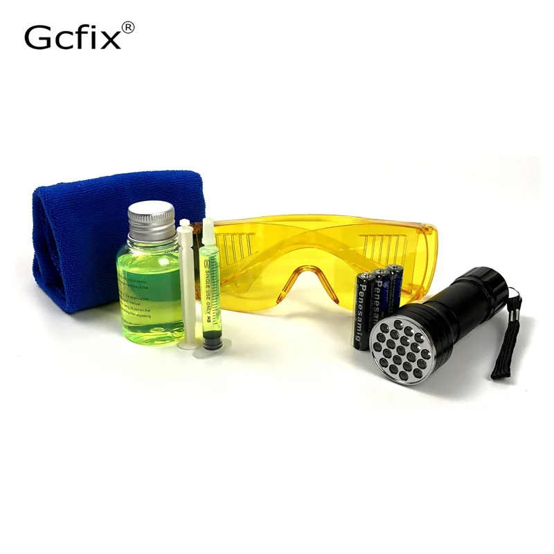 Auto Car Air Conditioning A/C System Fluorescent Oil Leak Detector Test + 14 LED Flashlight + Glasses Set
Auto Car Air Conditioning A/C System Fluorescent Oil Leak Detector Test + 14 LED Flashlight + Glasses Set