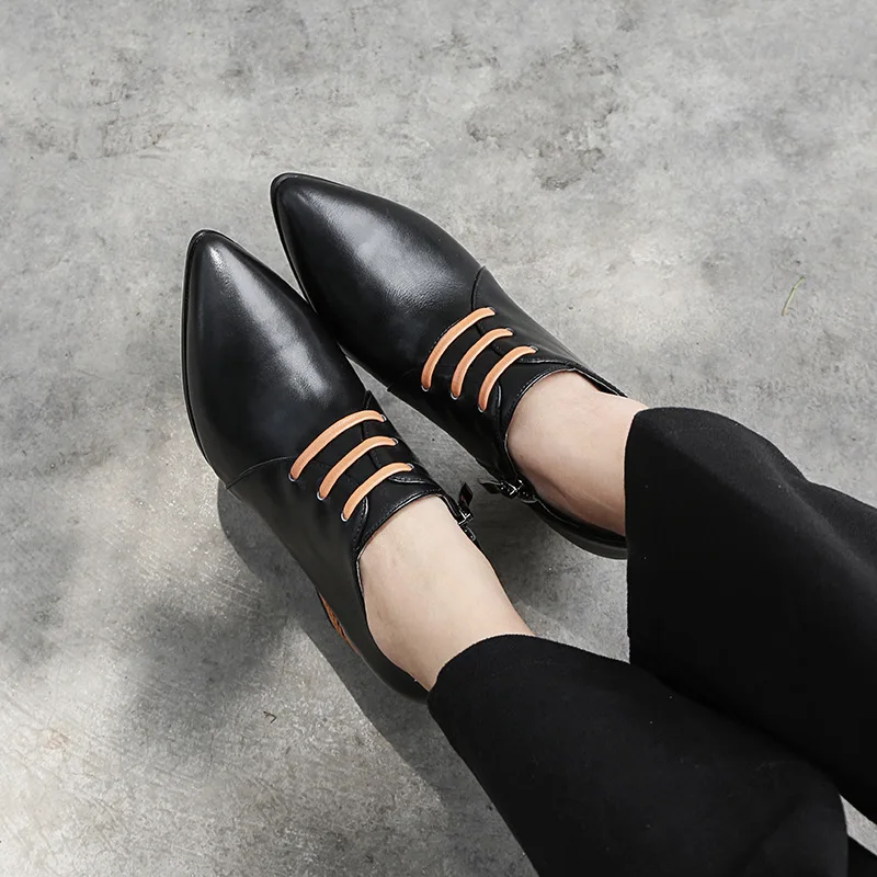 2019 Spring New Style Genuine Leather Cowhide Deep Mouth-Style Retro British Style Ethnic-Style Contrast Color Pointed-Toe Small
2019 Spring New Style Genuine Leather Cowhide Deep Mouth-Style Retro British Style Ethnic-Style Contrast Color Pointed-Toe Small