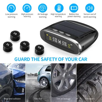 Soloar Power Car TPMS Digital Display Tire Pressure Monitoring System USB Charging Auto Tyre Real-time Alarm 4 External Sensors
Soloar Power Car TPMS Digital Display Tire Pressure Monitoring System USB Charging Auto Tyre Real-time Alarm 4 External Sensors