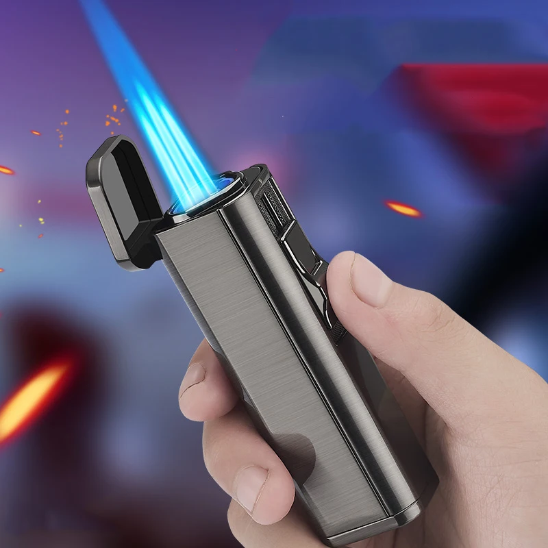 Metal Triple Torch Jet Lighter Turbo Cigar Pipe Lighter With Cigar Cutter Butane Gas Windproof Lighter Cigarette Christmas Gift
Metal Triple Torch Jet Lighter Turbo Cigar Pipe Lighter With Cigar Cutter Butane Gas Windproof Lighter Cigarette Christmas Gift