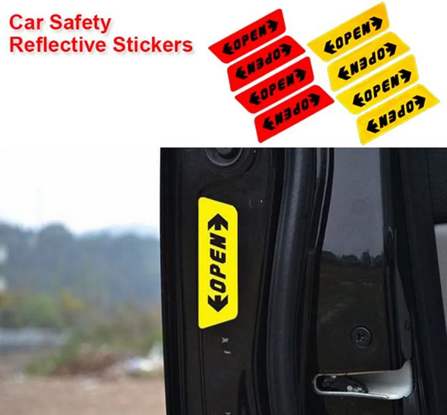 4 шт./набор, открывающиеся двери автомобиля, яркие цвета, безопасные Светоотражающие Предупреждение наклейки и наклейки, авто Предупреждение, наклейки 
4 шт./набор, открывающиеся двери автомобиля, яркие цвета, безопасные Светоотражающие Предупреждение наклейки и наклейки, авто Предупреждение, наклейки