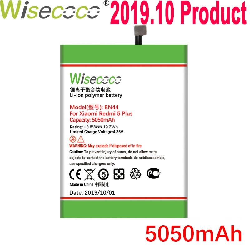 WISECOCO 5050mAh BN44 Battery For Xiaomi Redmi 5 Plus Phone In Stock Latest Production High Quality Battery+Tracking Number
WISECOCO 5050mAh BN44 Battery For Xiaomi Redmi 5 Plus Phone In Stock Latest Production High Quality Battery+Tracking Number
