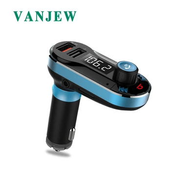 

Vanjew BT66 Updated Quick3.0 Charge FM Transmitter Modulator Bluetooth Handsfree Call Car Audio MP3 Player with Daul USB Charger