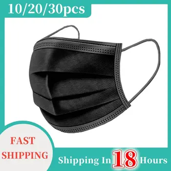 10 20 30 pcs Mouth Face Masks Black Disposable 3-Layer Non Woven Face Mask Women Protective Anti-pollution Mascarillas Masque 
10 20 30 pcs Mouth Face Masks Black Disposable 3-Layer Non Woven Face Mask Women Protective Anti-pollution Mascarillas Masque