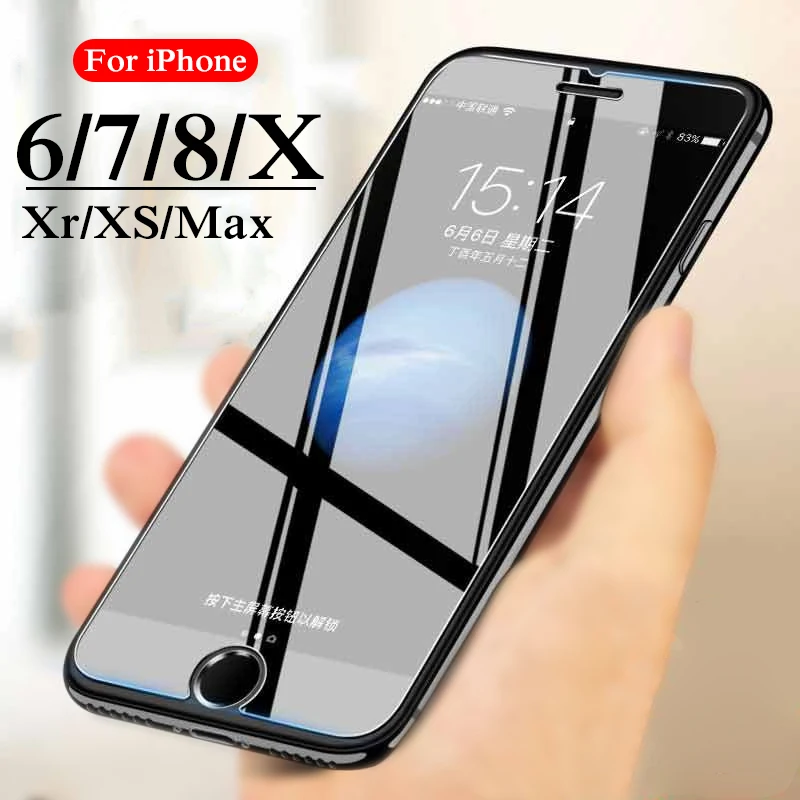 Защитное стекло для iPhone X Xr Xs Max 4 4S 5 5S 5c 6s 6 7 8 plus aifion 7plus iph ip 6plus защита glas 2.5d|Защитные