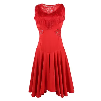 Fashion Sleeveless Lace V-Neck Latin Dress Tango Skirt Dancing Costumes Red
Fashion Sleeveless Lace V-Neck Latin Dress Tango Skirt Dancing Costumes Red