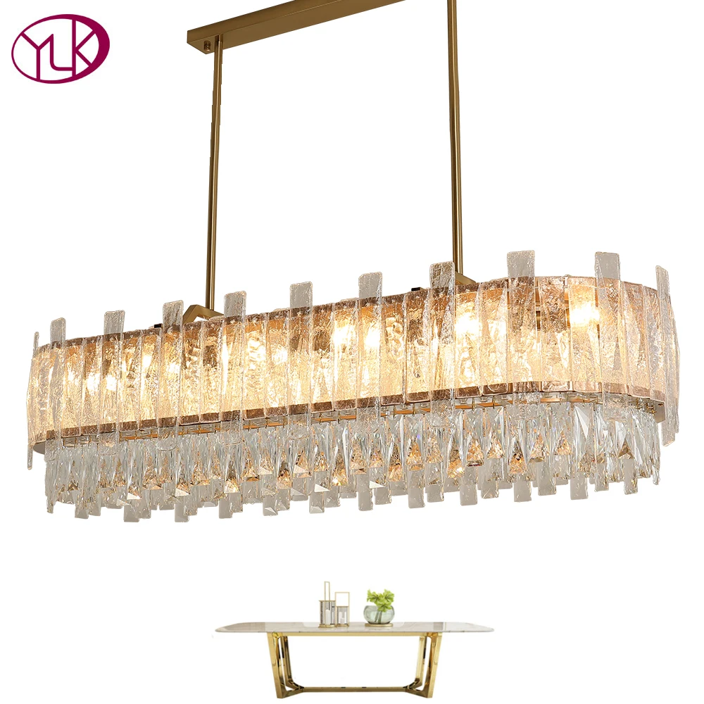 Modern Rectangle Luxury Crystal Chandelier Lighting Gold Lamps Light Fixtures For Dining Room Home Decor LED Lights Chandeliers
Modern Rectangle Luxury Crystal Chandelier Lighting Gold Lamps Light Fixtures For Dining Room Home Decor LED Lights Chandeliers